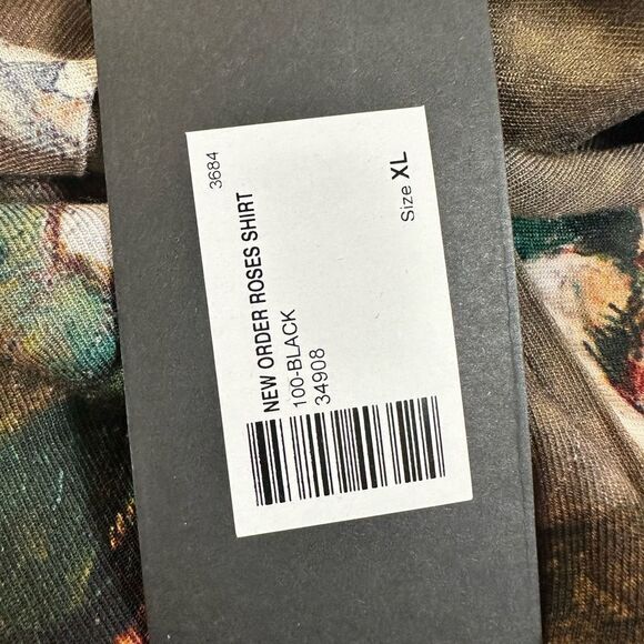 NWT New Order Men’s Tan Floral Roses Short Sleeve Button Down Shirt - Size XL - Picture 8 of 12